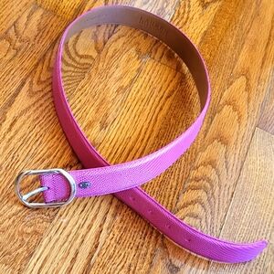 Lauren Ralph Lauren EUC Women's Pink Embossed Italian Leather Belt Size L.